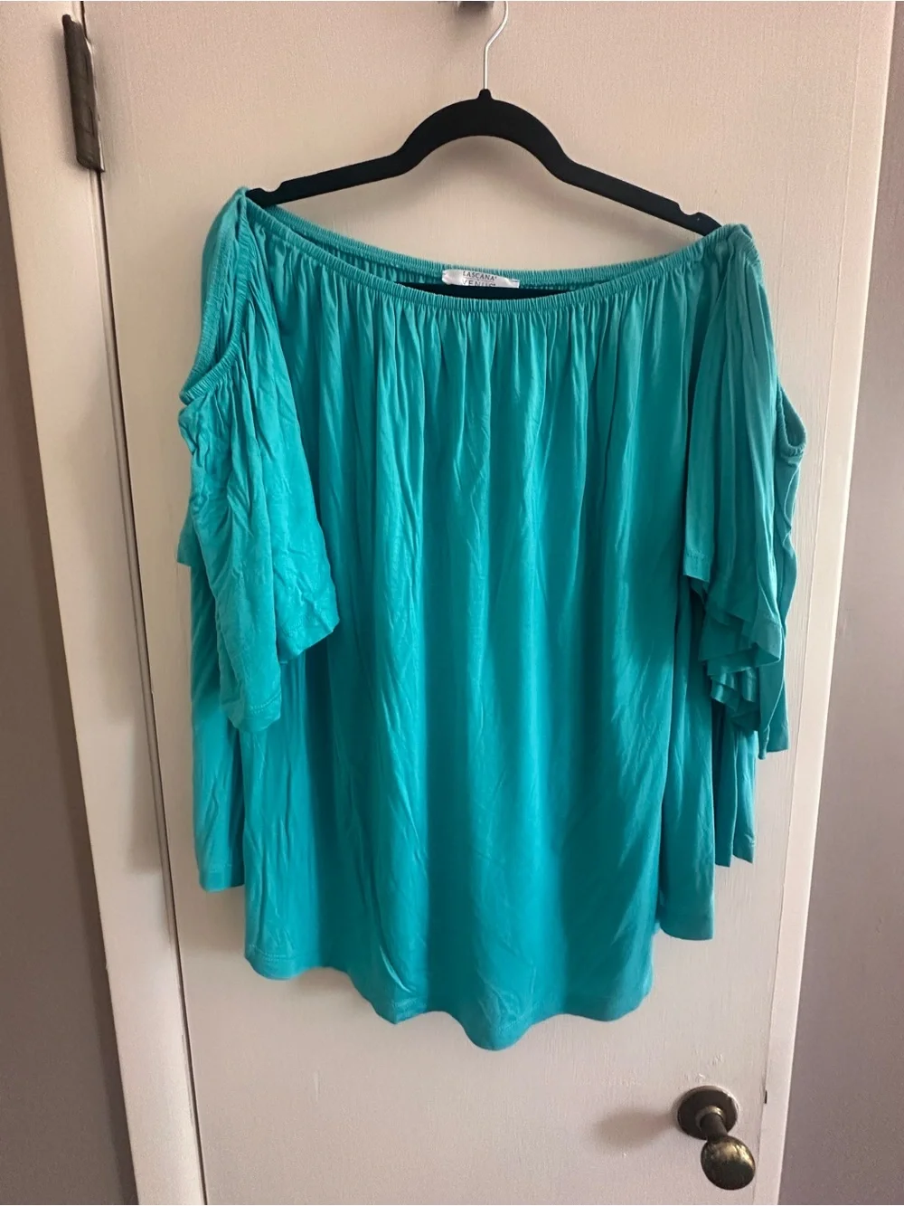VENUS Off-Shoulder Tunic Top in Teal